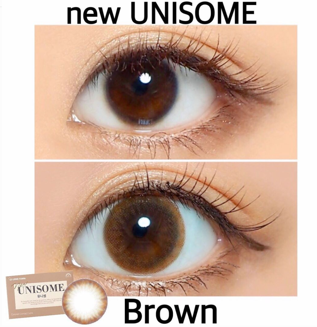 1ヶ月用カラコン Newユニサムブラウン New Unisome Brown 明るく柔らかい瞳に Dia 14 2mm